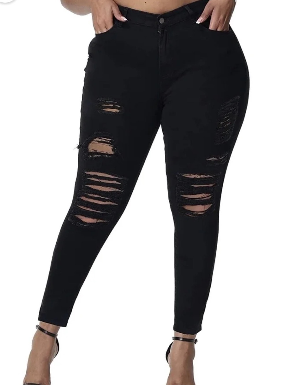 Torrid Bombshell Skinny High Waist Jeans in black - Picture 2 of 6